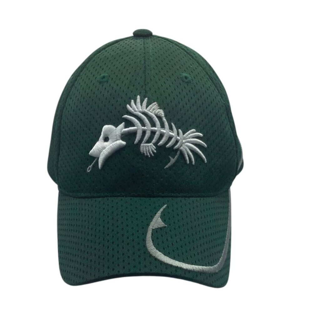 Proflex Mesh Baseball Cap Fish Skeleton &‎ Hook Embroidery Green Men Size  L/XL